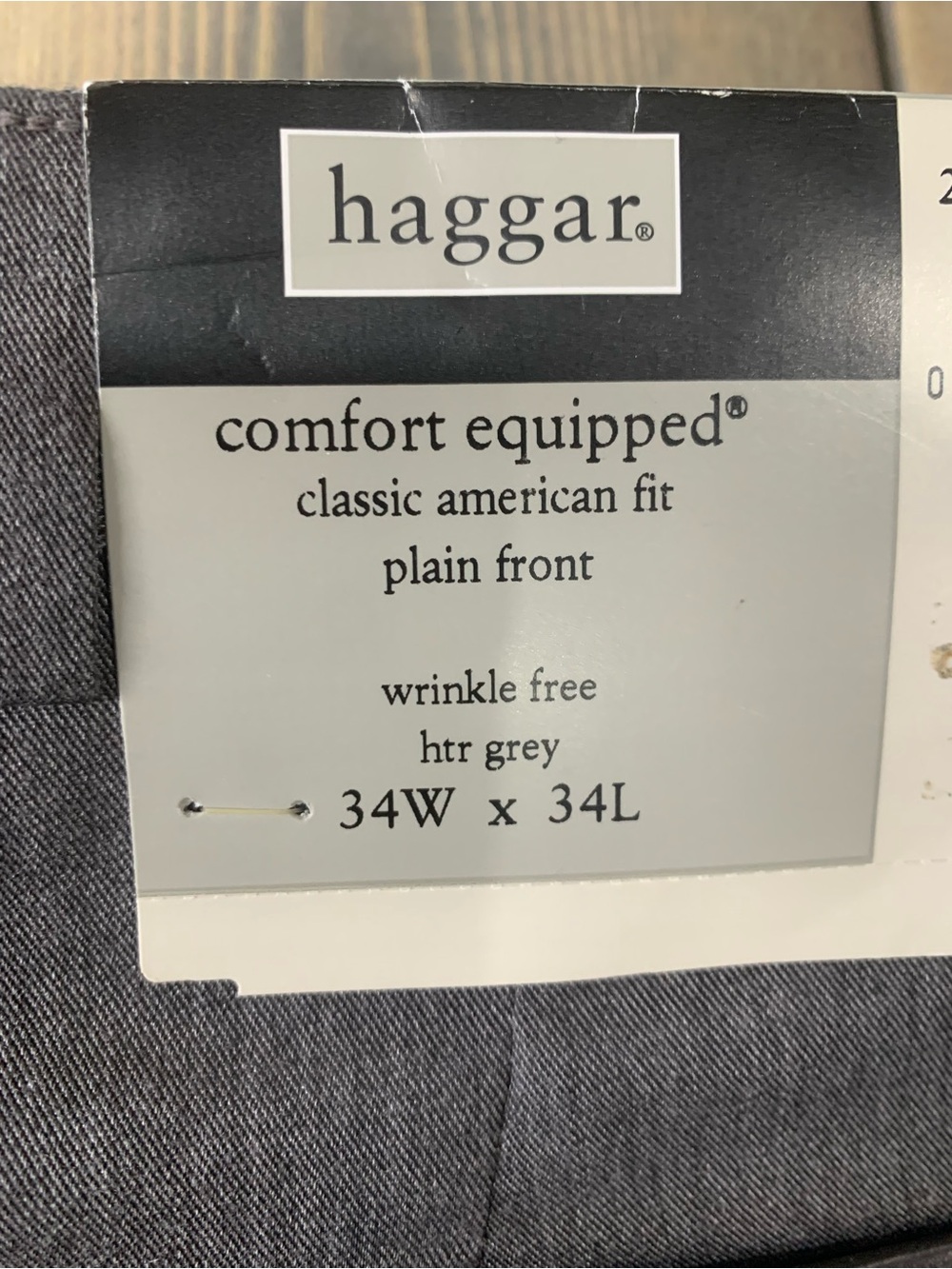 Haggar HTR Grey Comfort Equipped Plain Front Pants